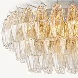Plafonnier en Verre Transparent Venezia 56cm