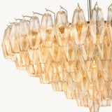 Lustre à Plusieurs Niveaux en Verre Transparent Venezia 93cm