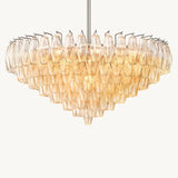 Lustre à Plusieurs Niveaux en Verre Transparent Venezia 93cm