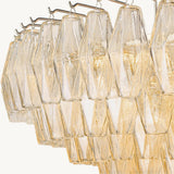 Lustre à Plusieurs Niveaux en Verre Transparent Venezia 118cm