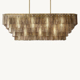 Lustre Rectangulaire en Verre Fumé Impérial 150cm