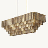 Lustre Rectangulaire en Verre Fumé Impérial 150cm