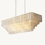 Lustre Rectangulaire en Verre Transparent Impérial 150cm