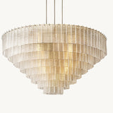 Lustre Rond en Verre Transparent Impérial 132cm