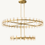 Lustre Rond à Deux Niveaux Rouage 152cm
