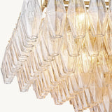 Lustre Rectangulaire à Plusieurs Niveaux en Verre Transparent Venezia 188cm