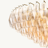 Lustre à Plusieurs Niveaux en Verre Transparent Venezia 93cm