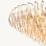 Lustre à Plusieurs Niveaux en Verre Transparent Venezia 118cm