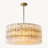 Lustre Rond en Verre Transparent Venezia 93cm