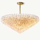 Lustre à Plusieurs Niveaux en Verre Transparent Venezia 156cm