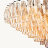 Lustre à Plusieurs Niveaux en Verre Transparent Venezia 118cm