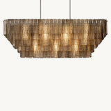 Lustre Rectangulaire en Verre Fumé Impérial 150cm