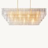 Lustre Rectangulaire en Verre Transparent Impérial 150cm