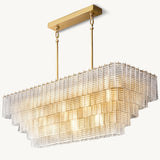 Lustre Rectangulaire en Verre Transparent Impérial 150cm
