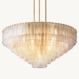 Lustre Rond en Verre Transparent Impérial 132cm