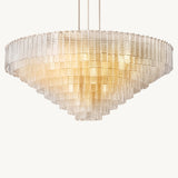 Lustre Rond en Verre Transparent Impérial 165cm