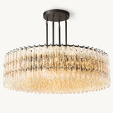 Lustre Rond en Verre Transparent Venezia 156cm