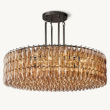 Lustre Rond en Verre Fumé Venezia 156cm
