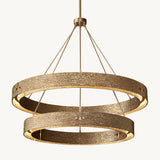 Lustre Rond à Deux Niveaux en Laiton Élysée 137cm
