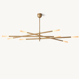 Lustre Mobile à Tige Gravé en Laiton Aubrac à 8 Lumières