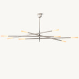 Lustre Mobile à Tige Gravé en Laiton Aubrac à 8 Lumières
