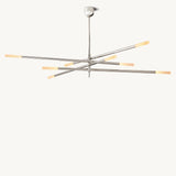 Lustre Mobile à Tige Gravé en Laiton Aubrac à 8 Lumières