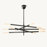 Lustre Mobile à Tige Gravé en Laiton Aubrac à 10 Lumières