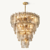 Lustre Rond à Plusieurs Niveaux en Verre Fumé Orsay 118cm