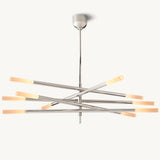 Lustre Mobile à Tige Gravé en Laiton Aubrac à 10 Lumières