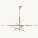 Lustre Mobile à Tige Gravé en Laiton Aubrac à 10 Lumières