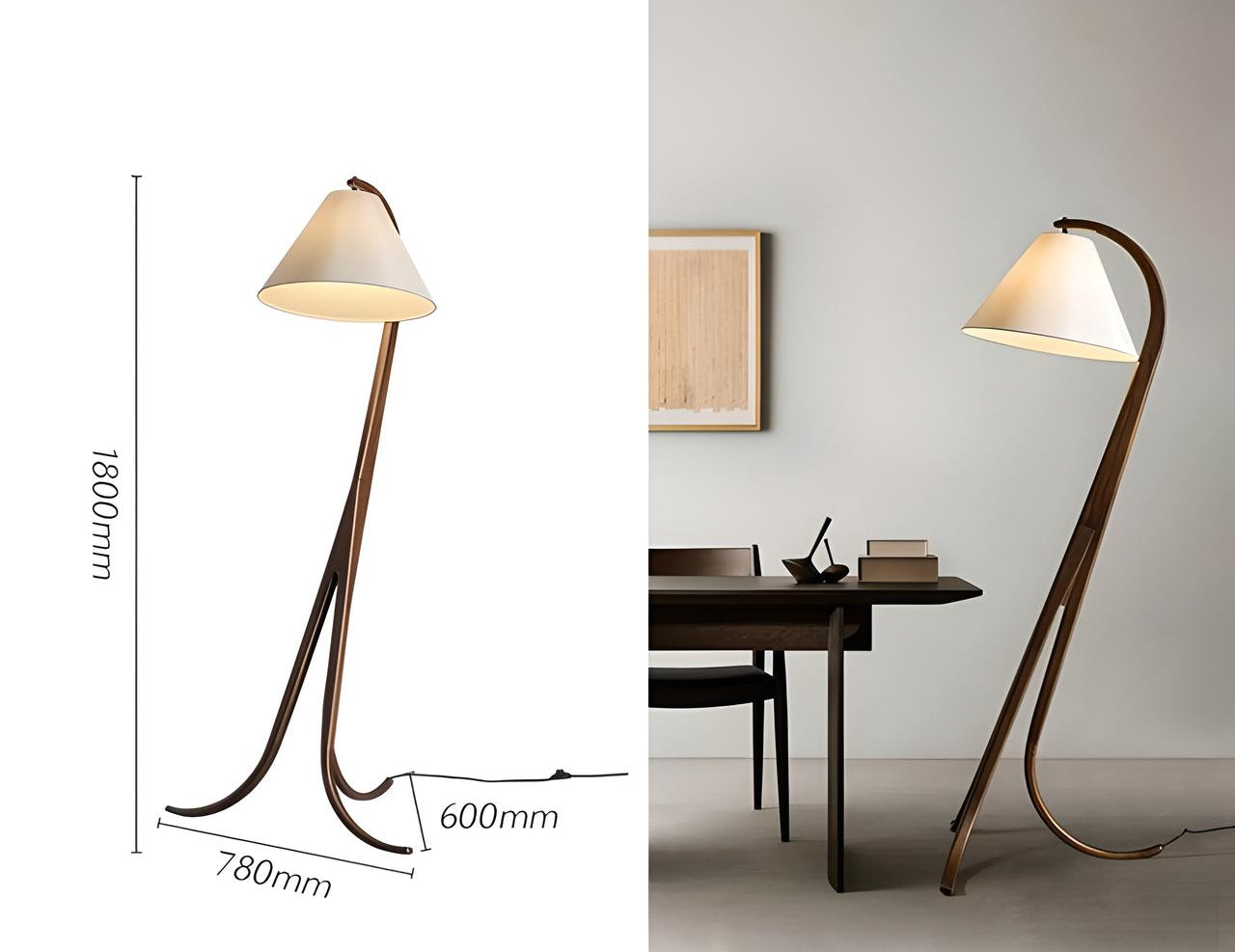 Lampadaire en Bois Design "Style Parisien"