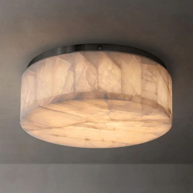 Rivege Alabaster Calcite Round Flushmount