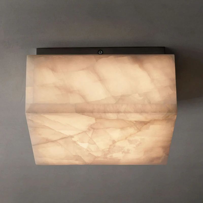 Rivege Alabaster Calcite Square Flushmount