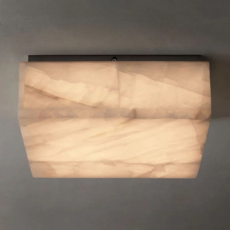 Rivege Alabaster Calcite Square Flushmount