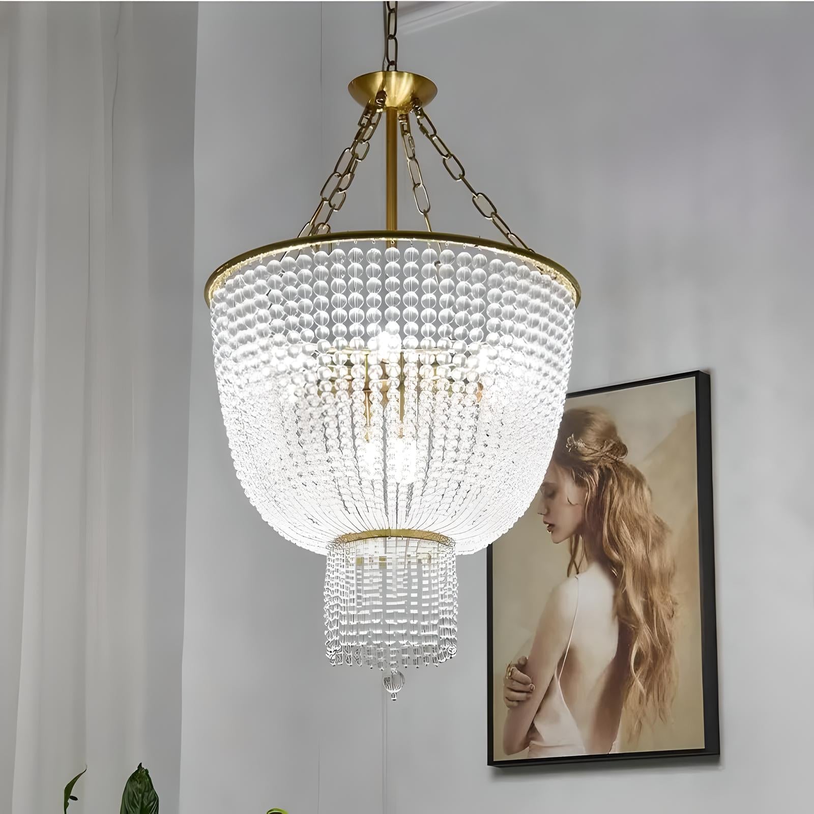 Lustre de Rideau en Cristal Français de Luxe