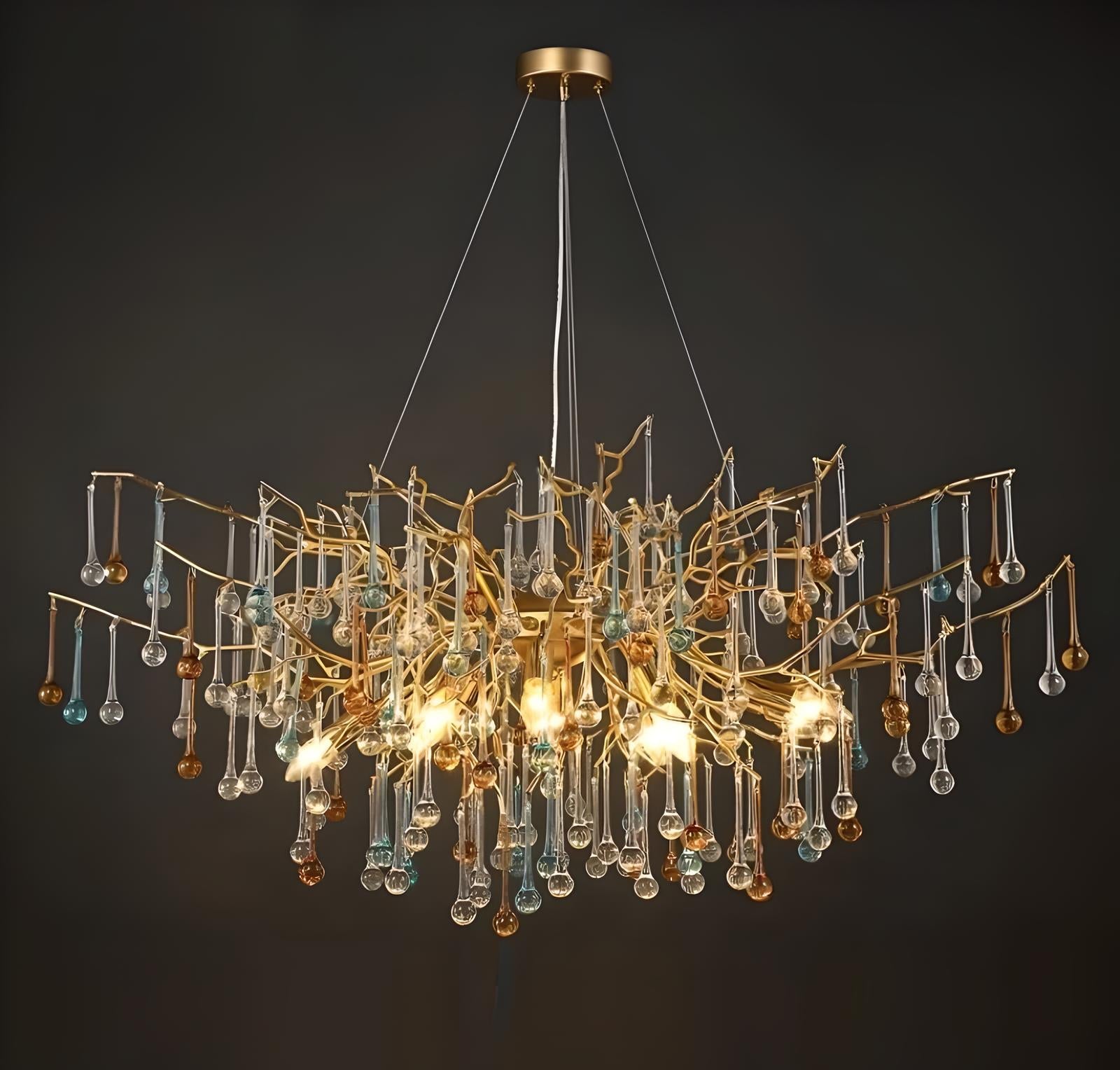 Lustre de Luxe en Brindille de Cristal