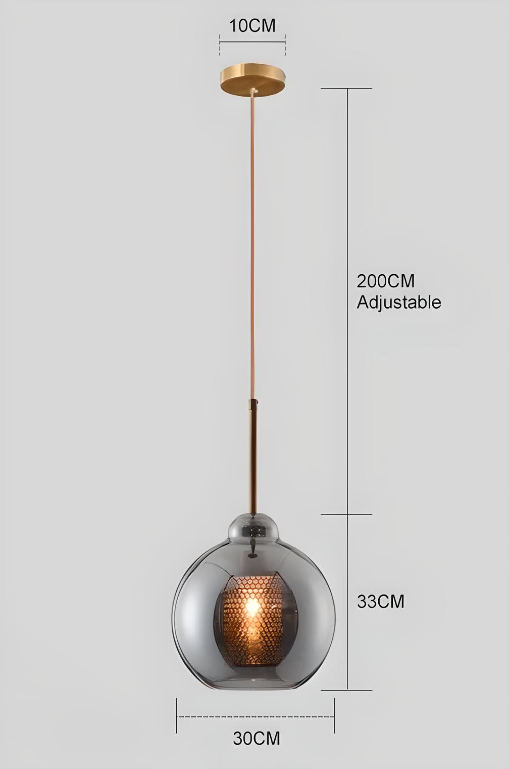 Suspension Design en Verre Moderne "Bougie Fumée"