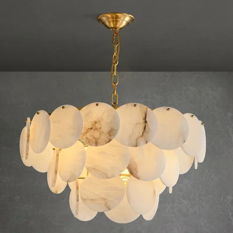 Lustre en Marbre Haut de Gamme "Aurum Marbre"