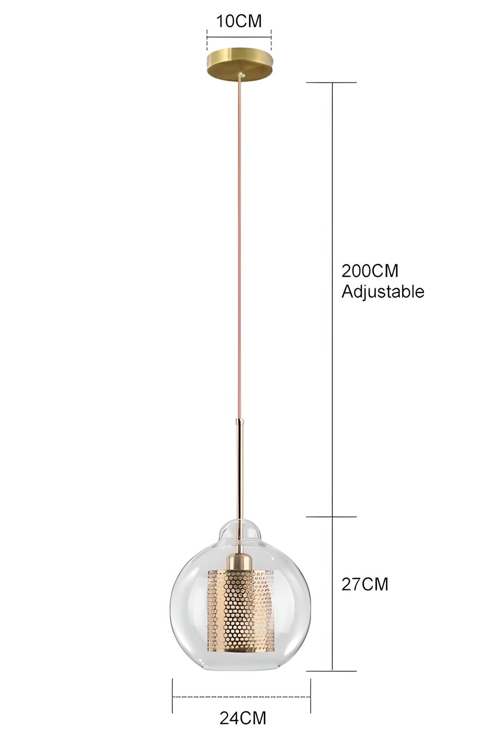 Suspension Design en Verre Moderne "Bougie Fumée"