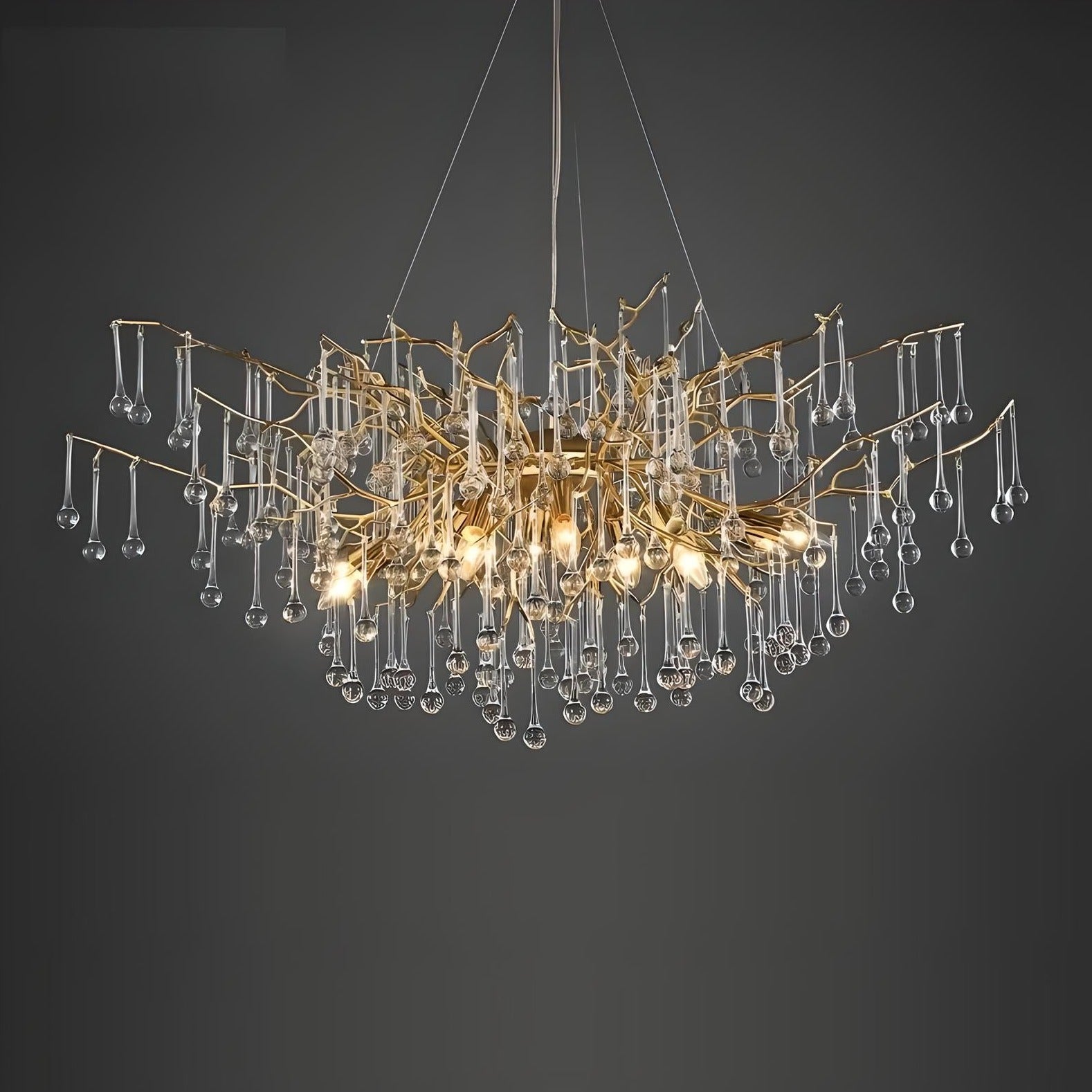 Lustre de Luxe en Brindille de Cristal