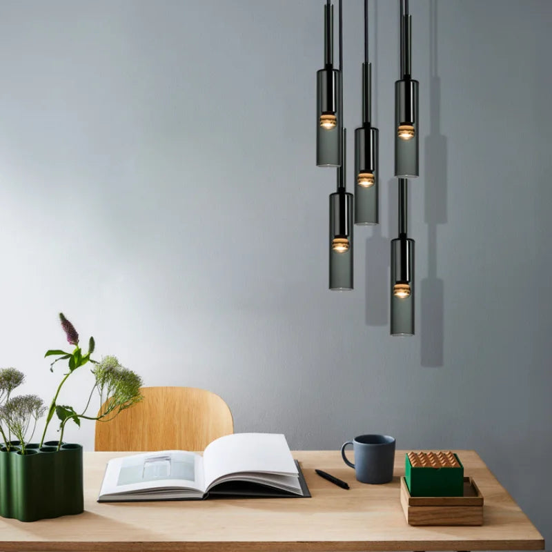 Suspension Design en Verre Moderne "Bougie lumineuse"