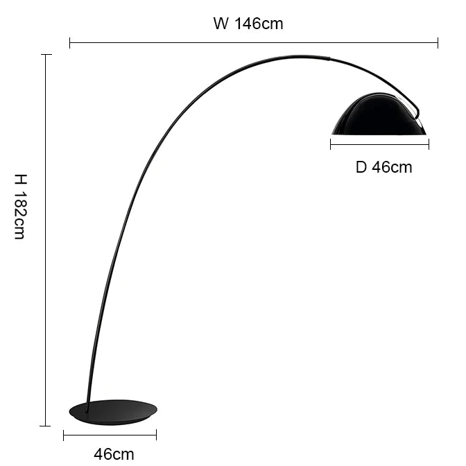 Lampadaire Design Minimaliste en Arc "Eclipse"