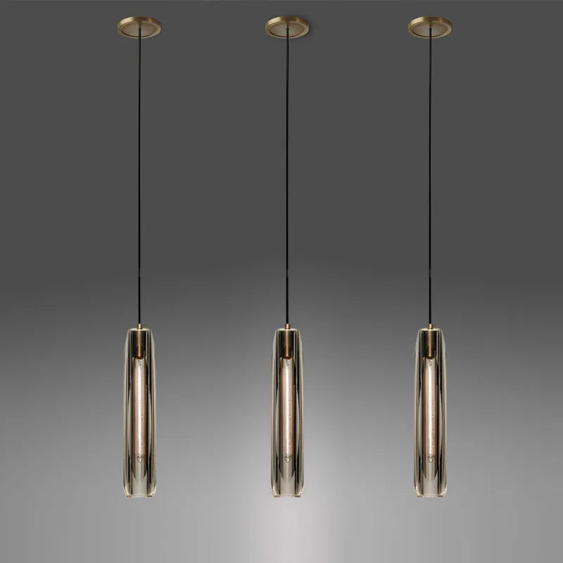 Suspension Design en Cristal "Mail de Cuivre Rouge"