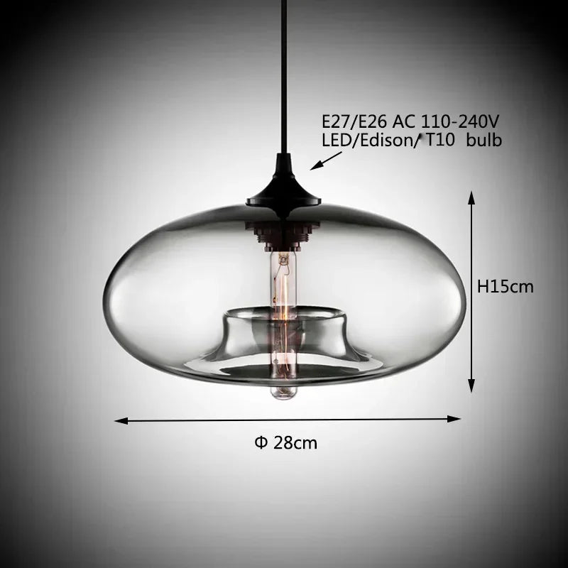 Suspension Design en Verre "Verre Soufflé"