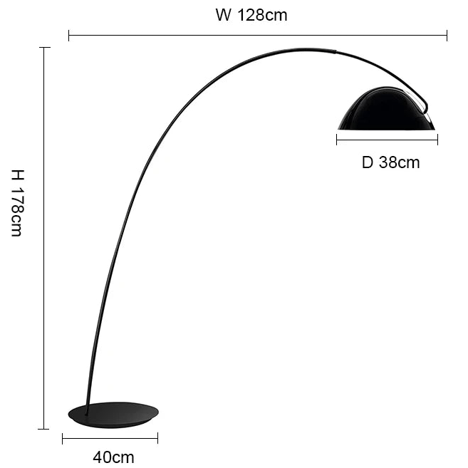 Lampadaire Design Minimaliste en Arc "Eclipse"