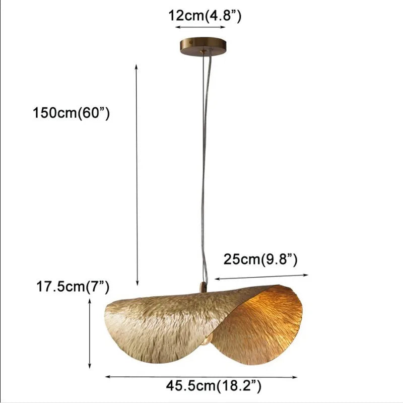 Suspension Design Doré "Cuivre Fondu"