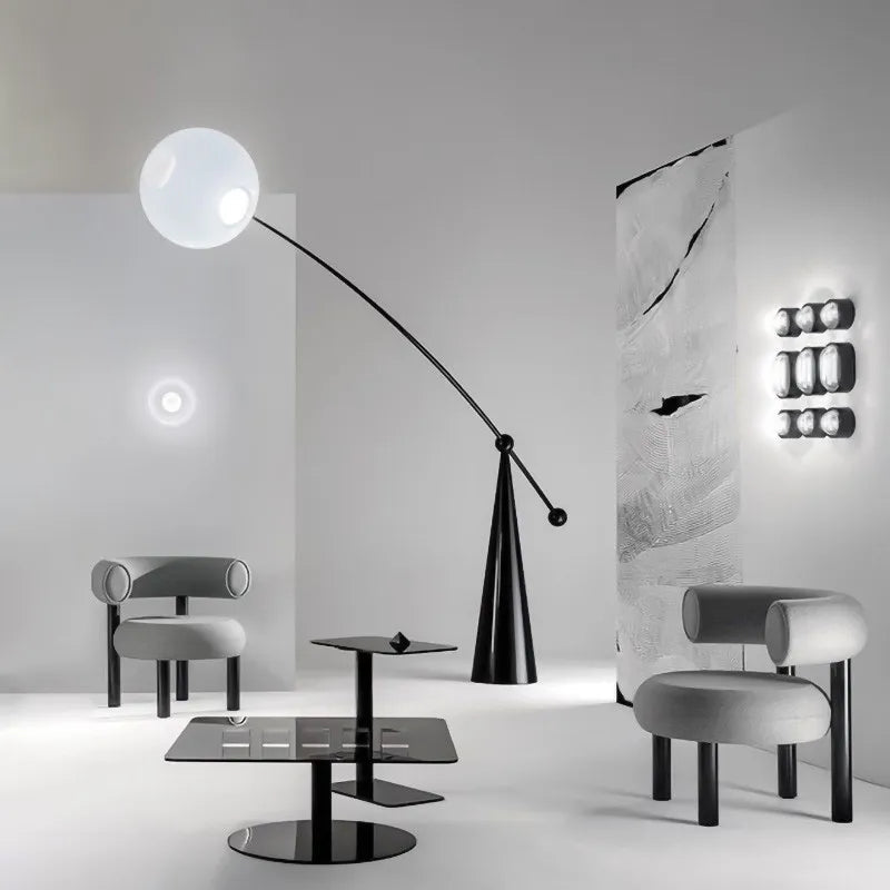 Lampadaire Design Italien "Arc Minimaliste"