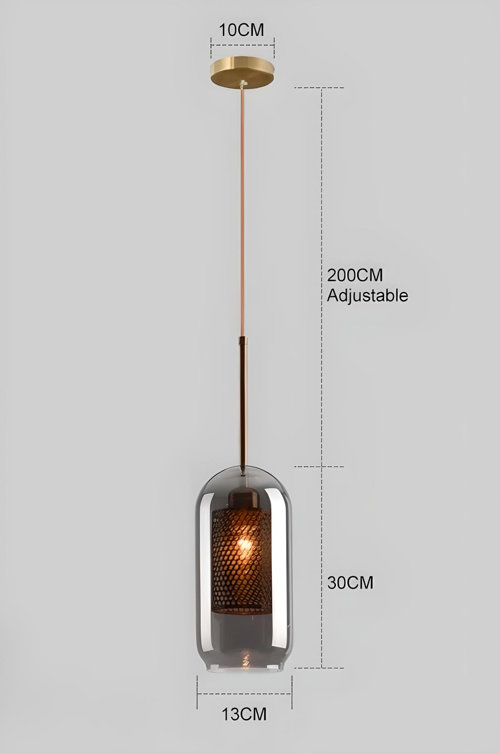 Suspension Design en Verre Moderne "Bougie Fumée"