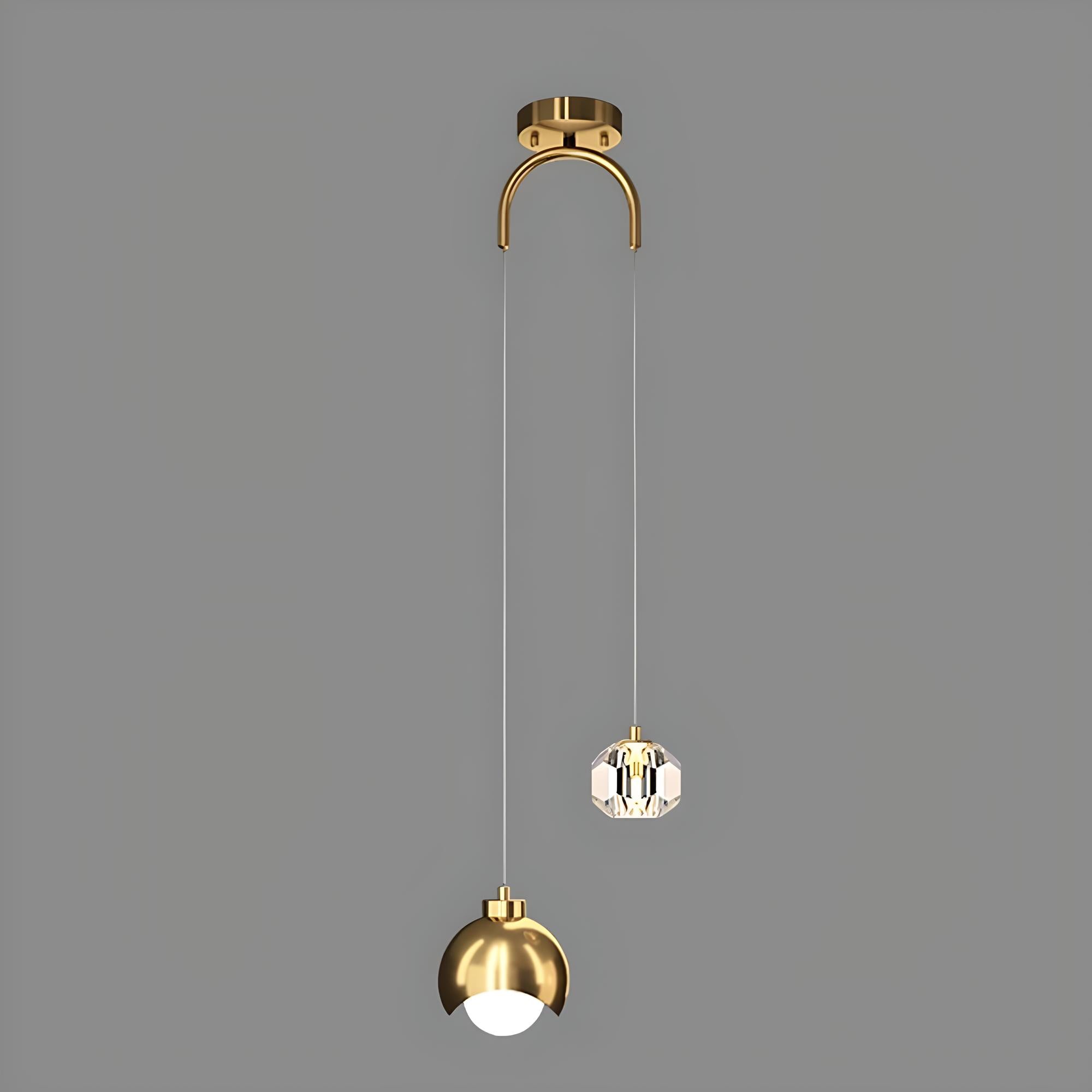 Suspension Design Boule de Verre "Hémisphère Nordique"