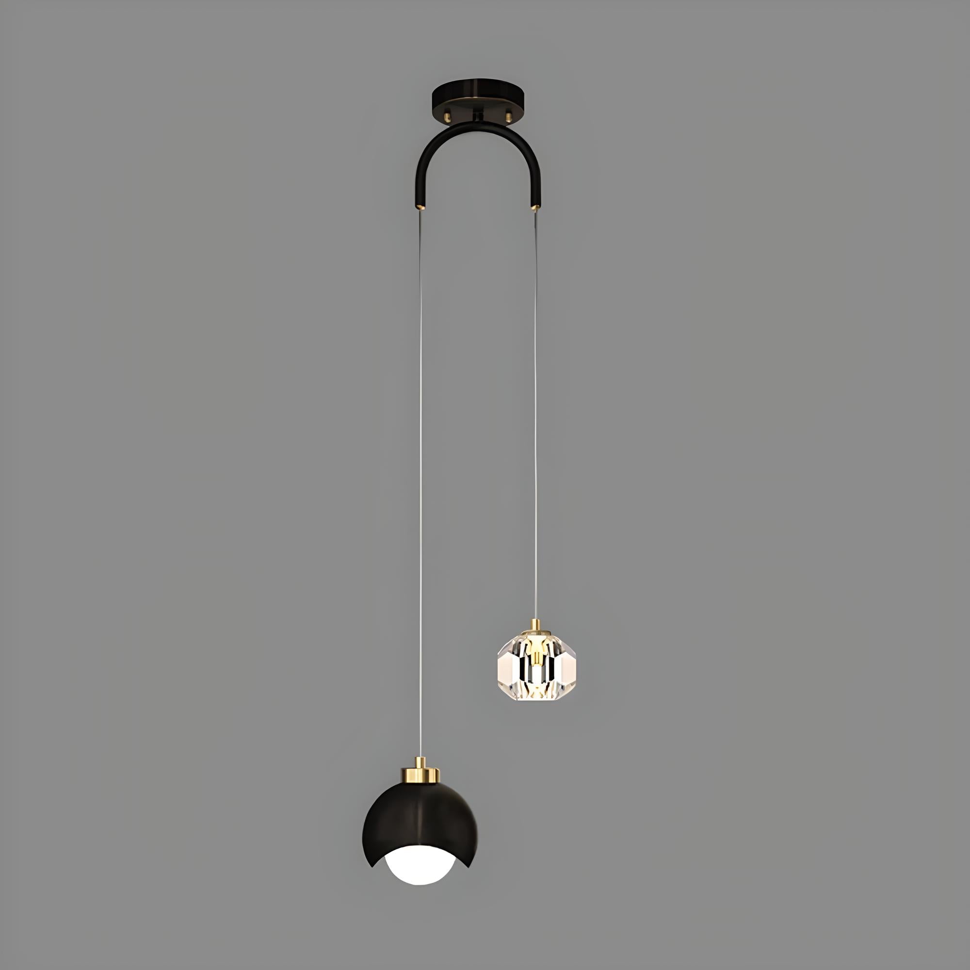 Suspension Design Boule de Verre "Hémisphère Nordique"